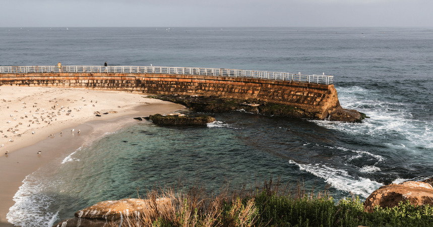 View of the Children's pool in La Jolla, CA