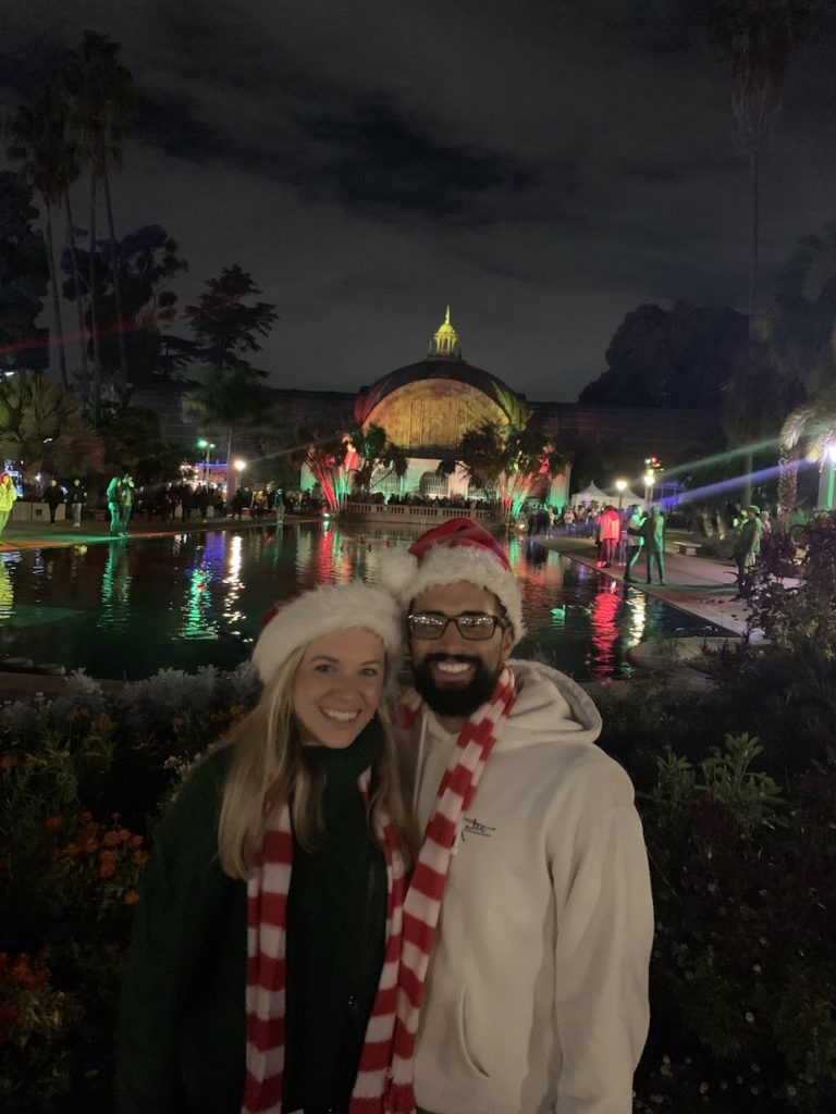 Husband and Wife at Balboa Park December nights