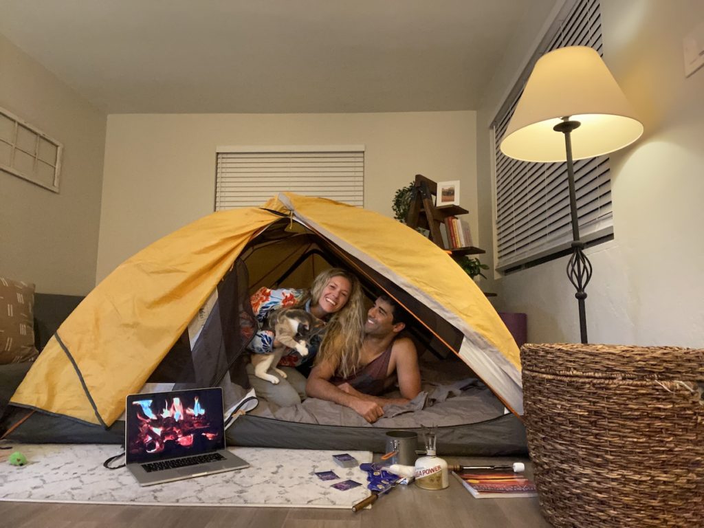 Date night idea: camping in the living room