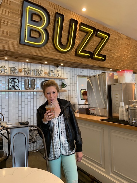 Girl in Better Buzz Coffee Shop in San Diego