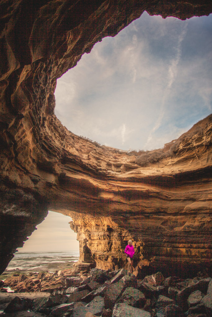 Open ceiling sunset cliffs cave