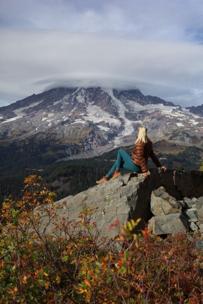 Girl first time hiking at Mt. Ranier National Park