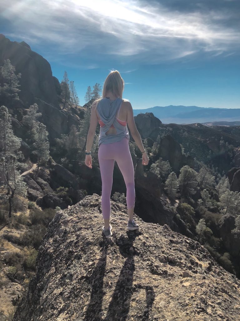 Chelsey on a rock in Pinnacles National Park