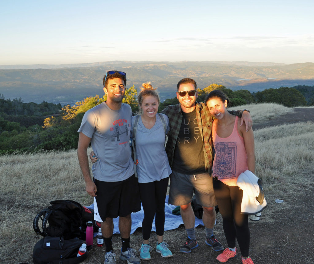 Family of four on top of Sugarloaf Ridge which is one of the best hikes in the San Francisco area