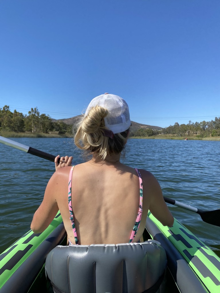 Girl Kayaking in Lake Murray 