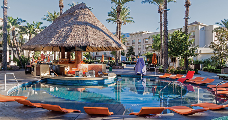 One of the best pools in San Diego is at the Harrah's Resort which is pictured here