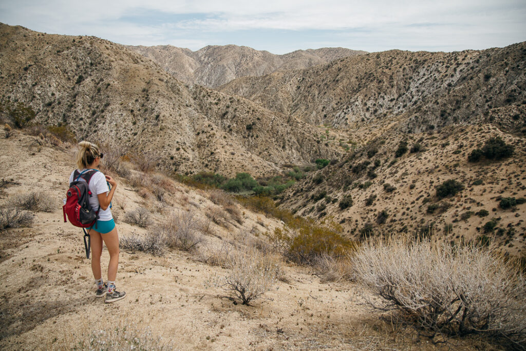 Girl hiking near Joshua Tree