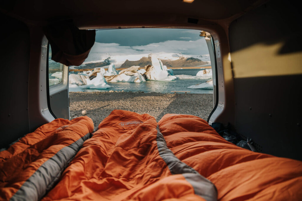 Renting a campervan in Iceland like this one allows you to have freedom and flexbility