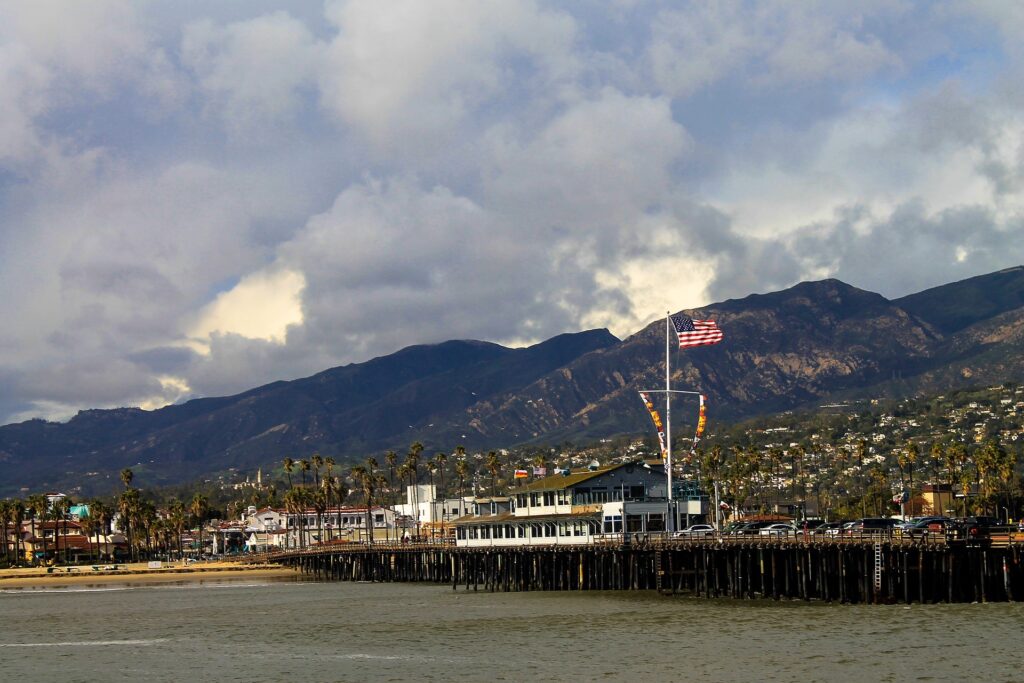 View of Santa Barbara from the water. 