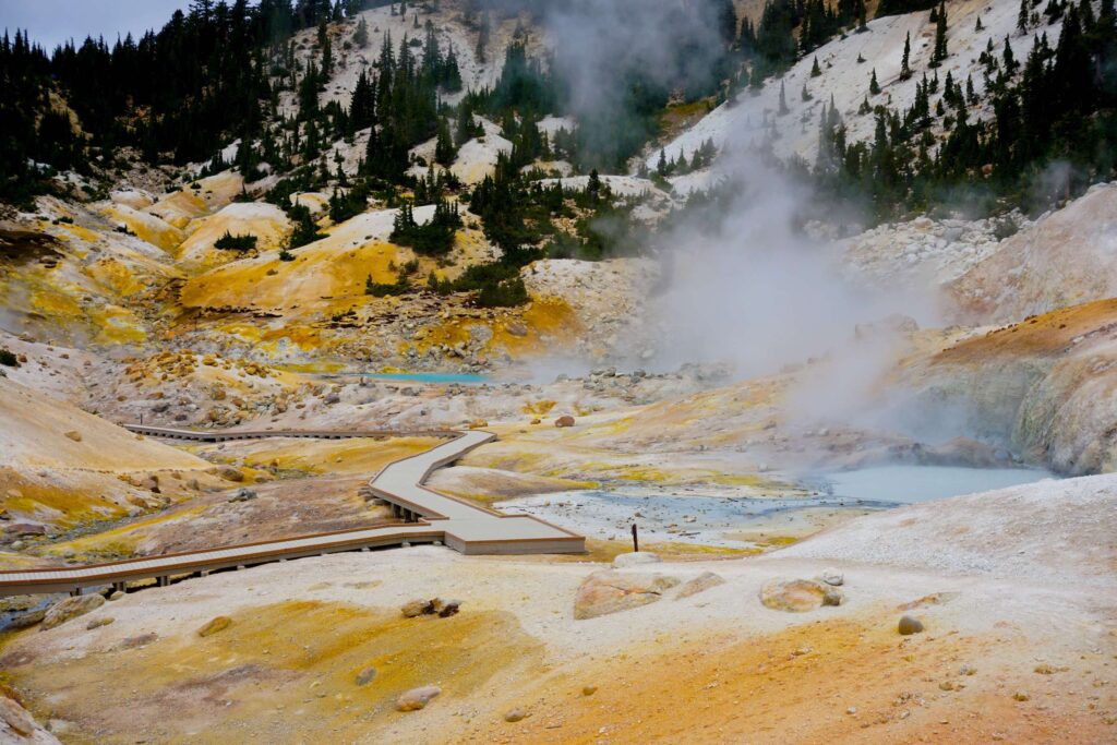 Hot Springs steaming at Lassen Volcanic National Park 