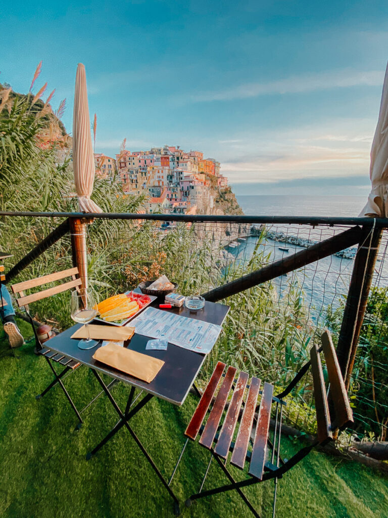 Dinner table views from Nessun Dorma in the town of Manarola