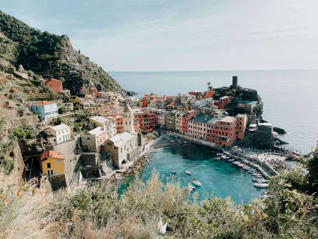 Views from the top of Vernazza hiking trail in Cinque Terre