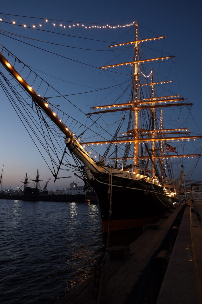 Star of India in San Diego lit up at night