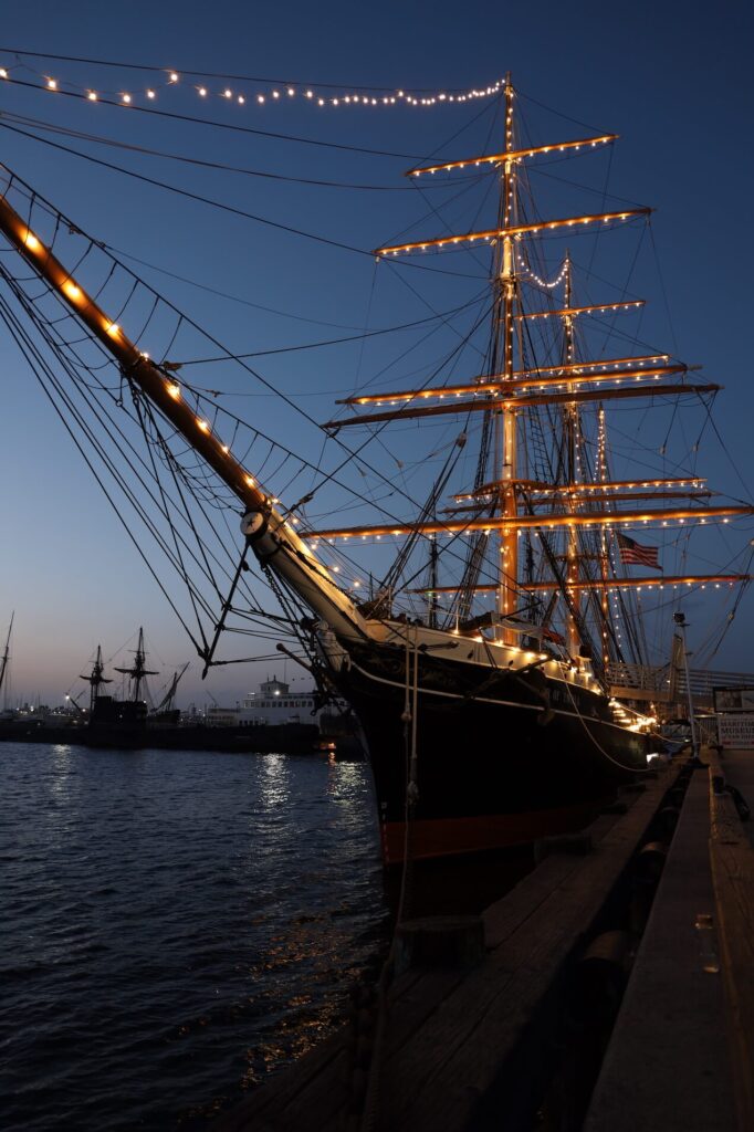 Star of India in San Diego lit up at night