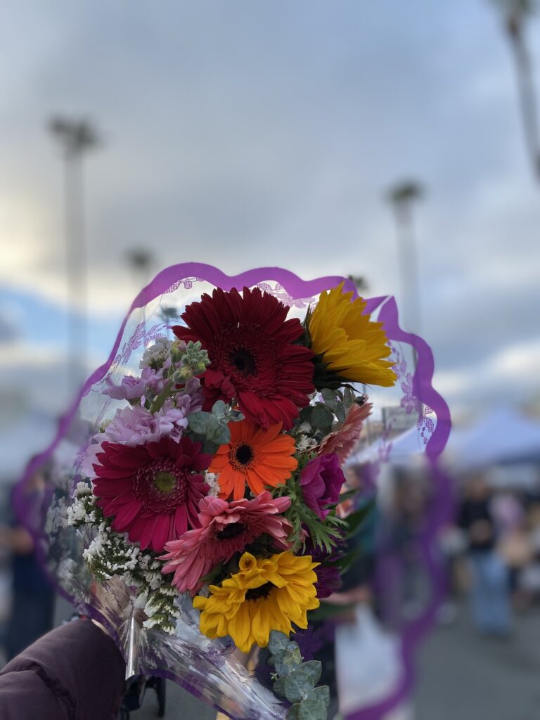 Bundle of flowers from the OB Farmers Market