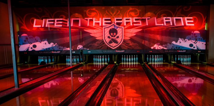 Glow in the dark bowling alley