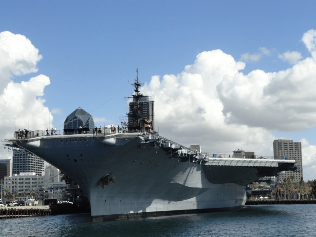 View of the USS Midway in downtown San Diego