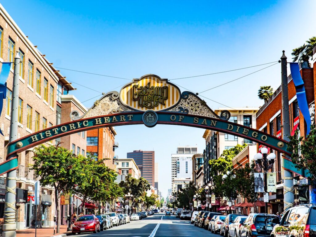 Gaslamp downtown San Diego sign 