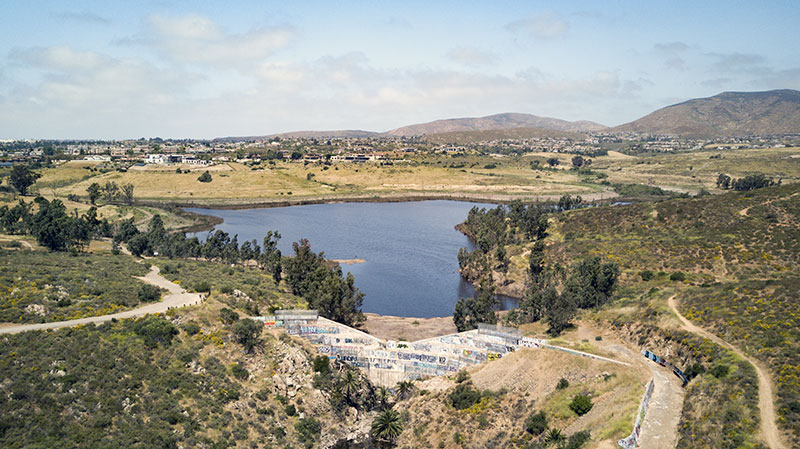 Ariel view of the Upper Otay Reservoir