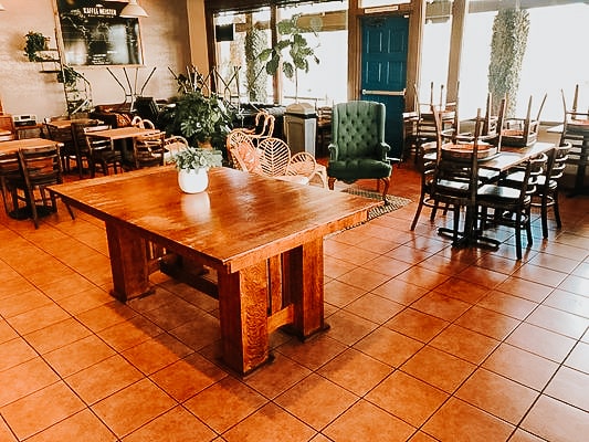 Inside of Kaffemeister which is a great study coffee shop in San Diego