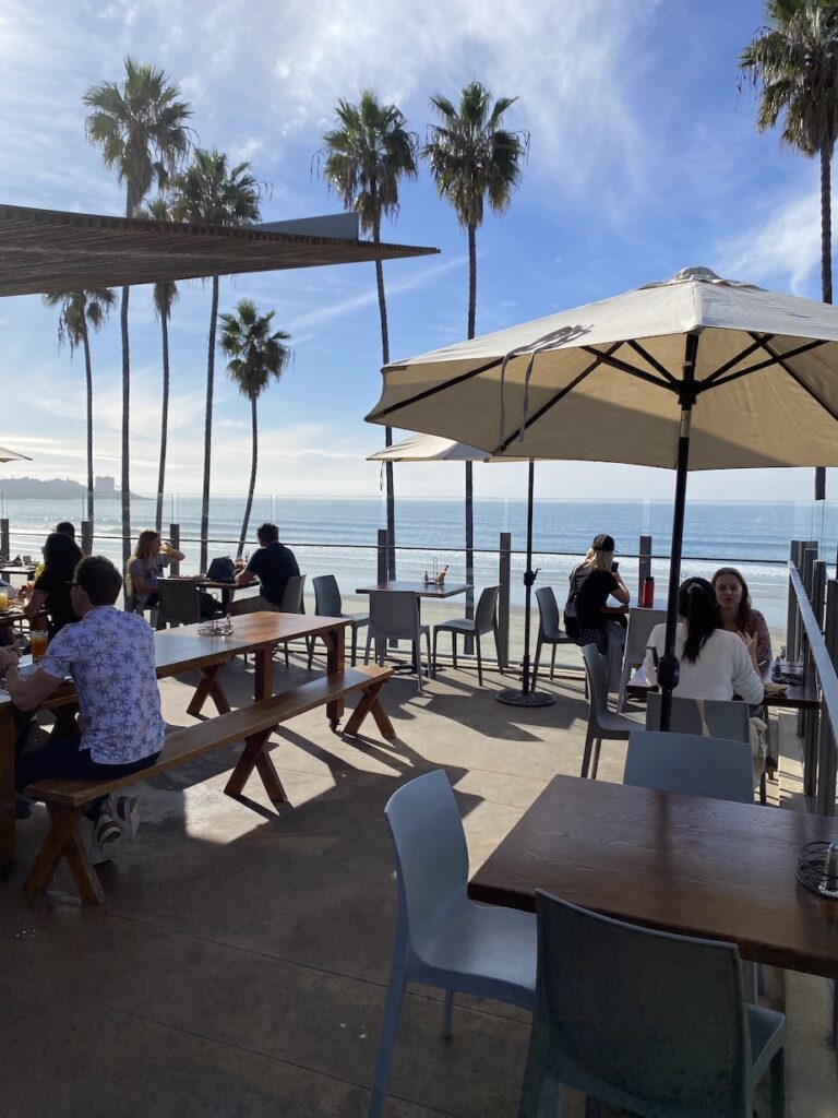 View of the ocean from Caroline's seaside cafe