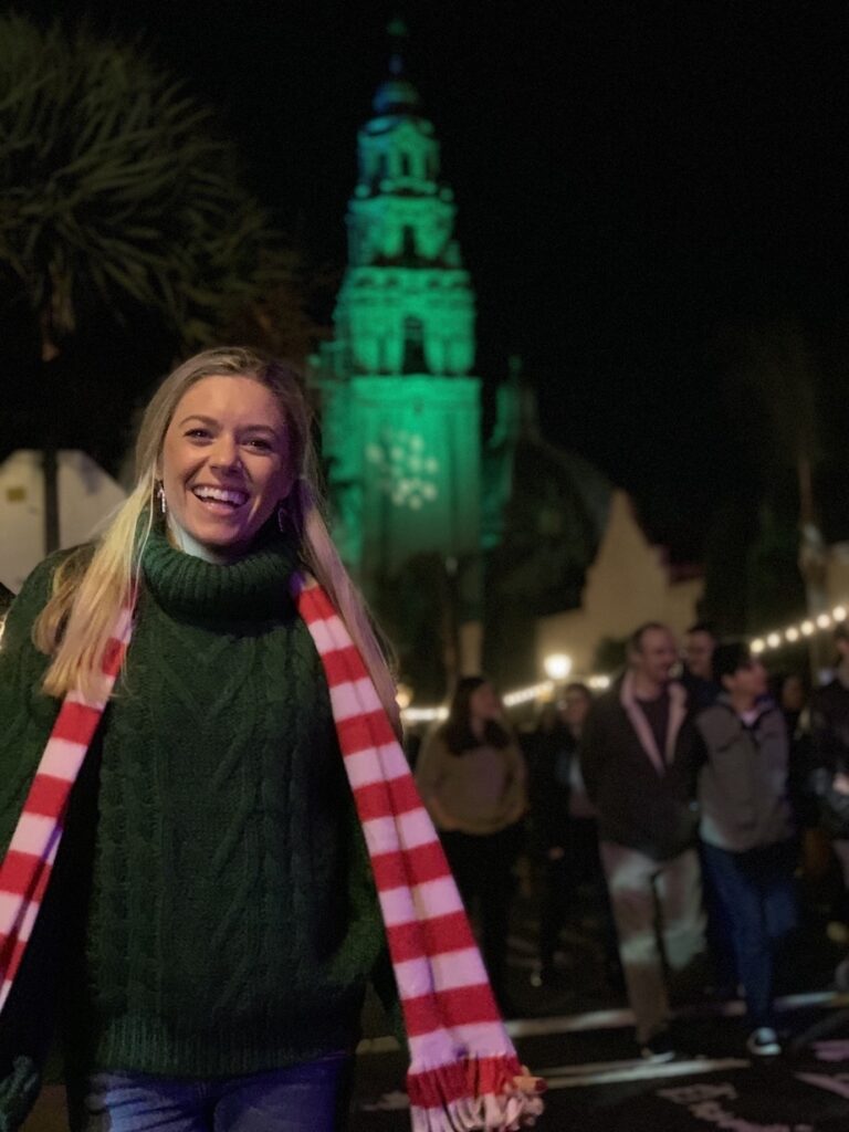 Girl at Balboa Park December Nights