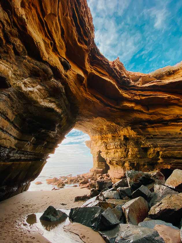 Sunset cliffs sea cave in point loma 
