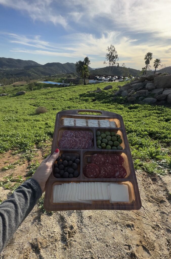 cheese board at mia marie vineyards