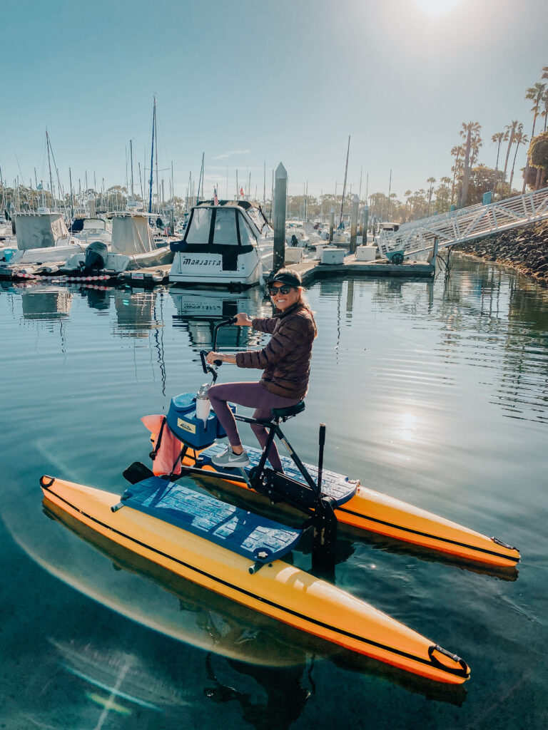 Chelsey Explores on a hydrobike in San Diego