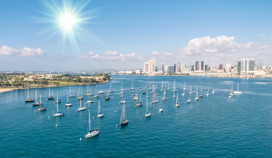 Sunny day on San Diego bay