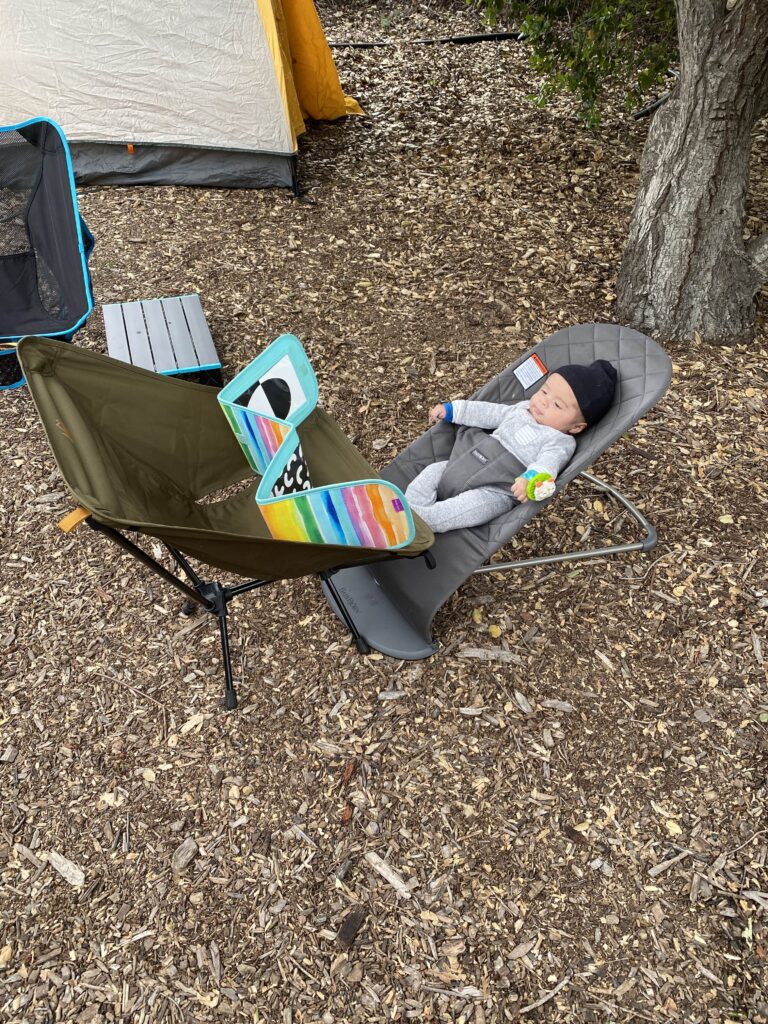 baby at campsite