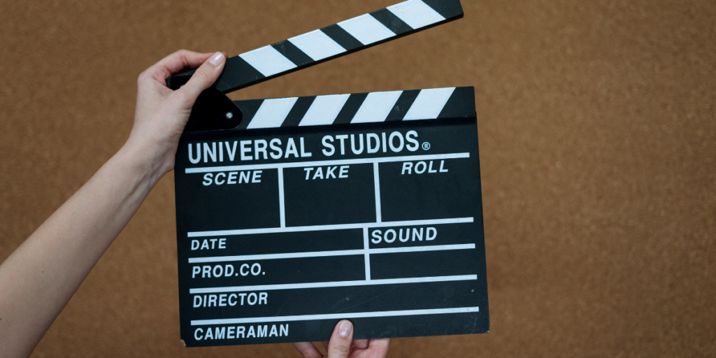 hand holding universal studios film
