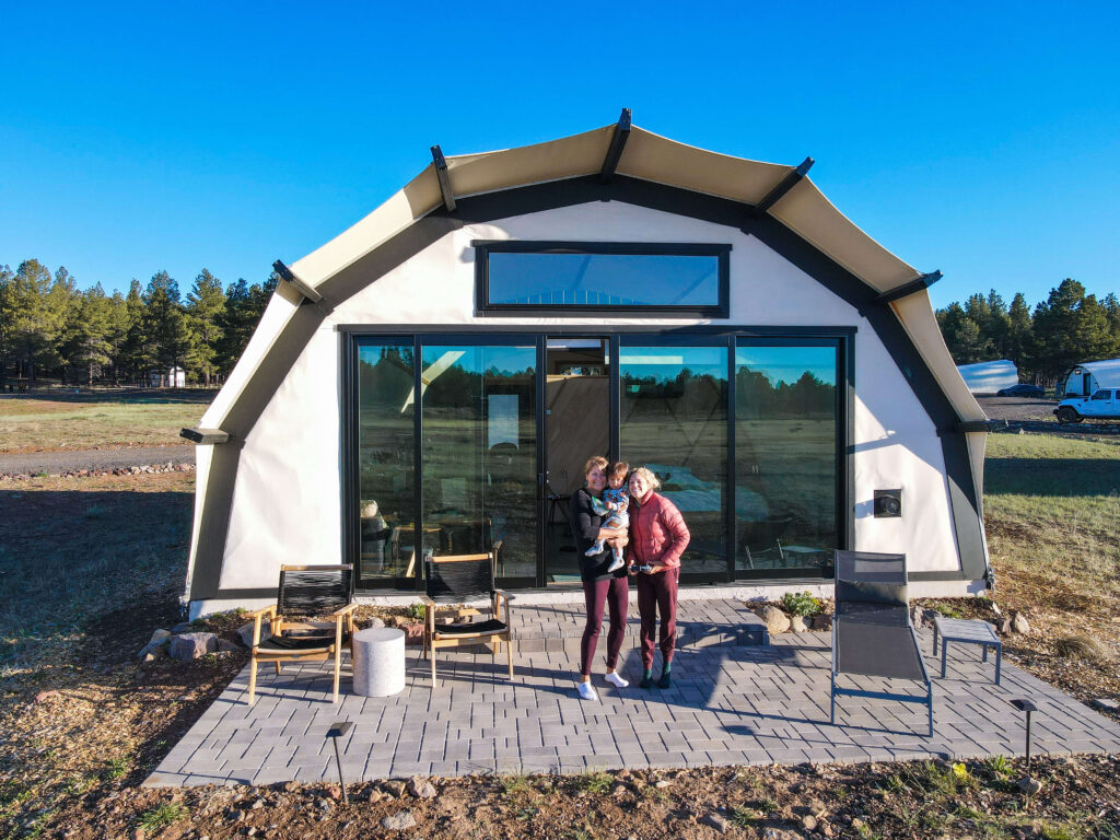 family at backland glamping resort