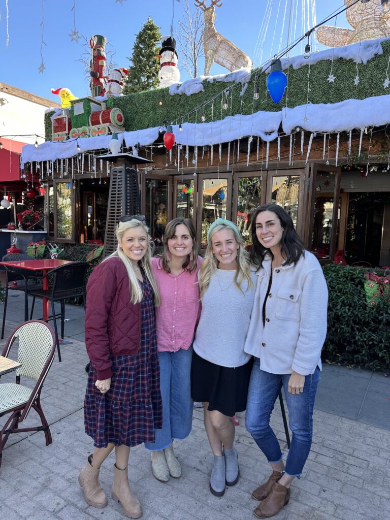 Group of girls at Barbarella Christmas restaurant in San Diego