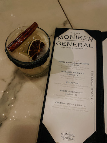 Christmas Cocktail at Moniker General in San Diego