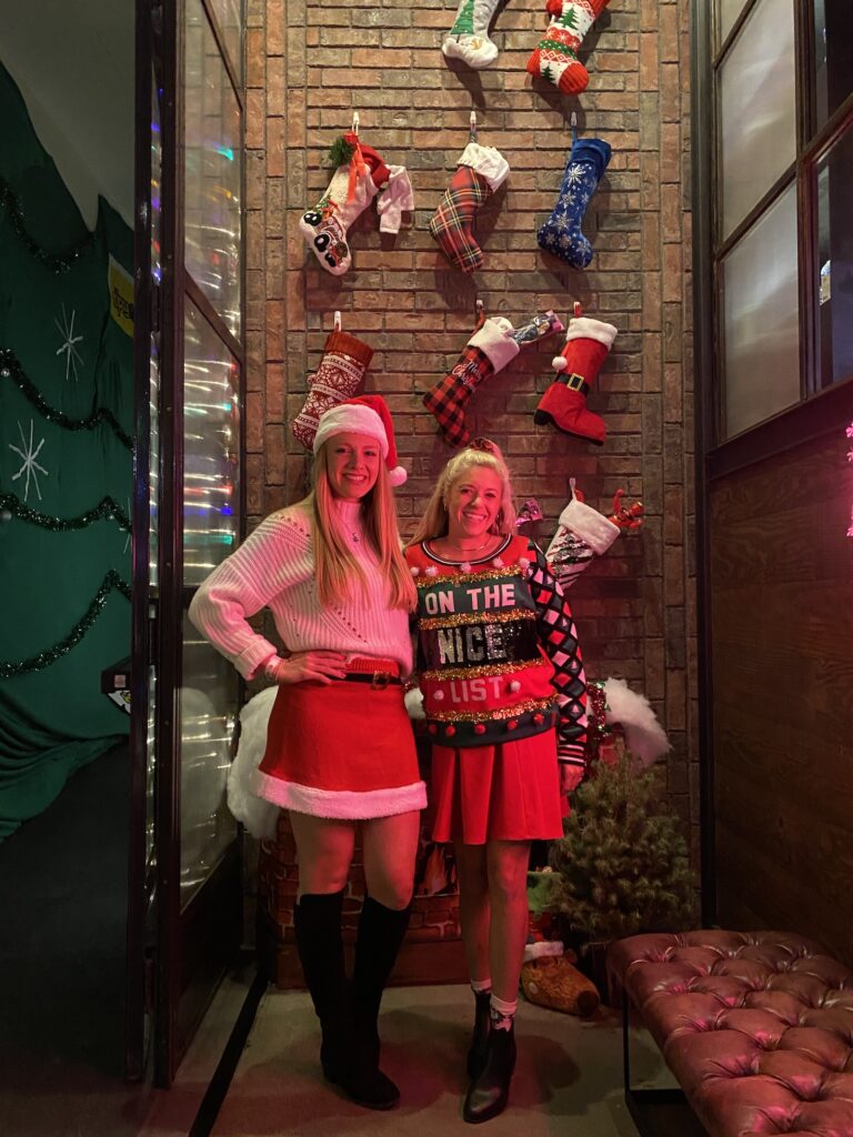 Girls at a Christmas bar in San Diego