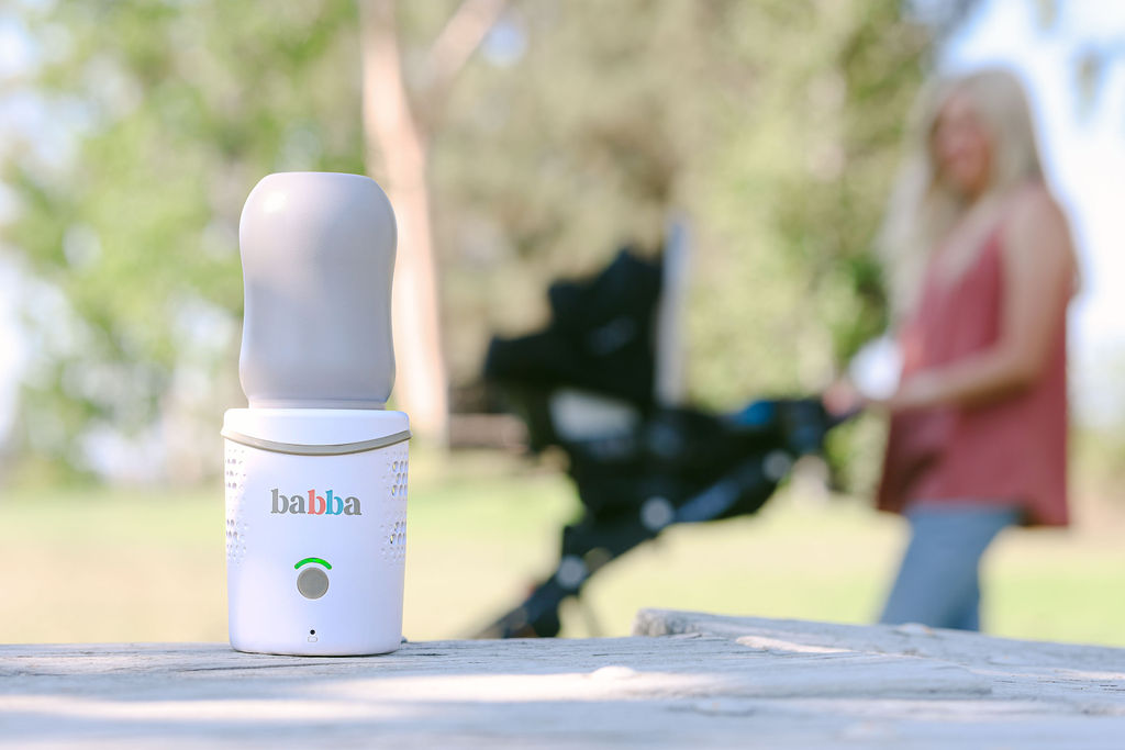 Babba at a park with mom