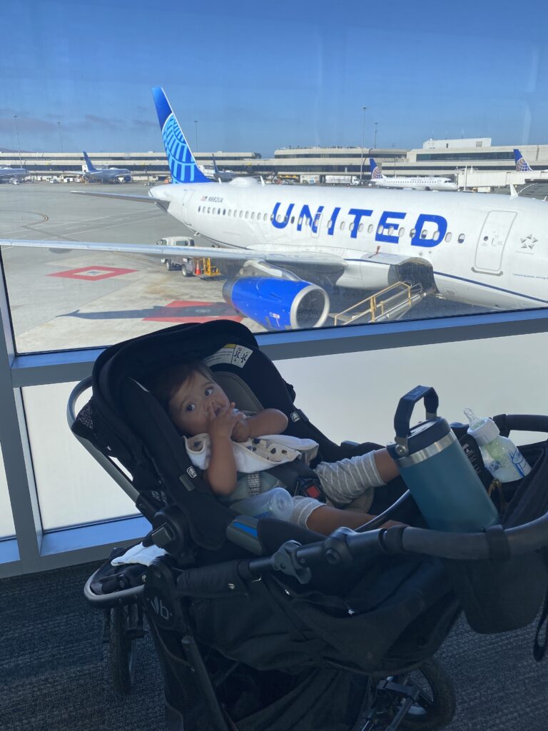 Baby with an airplane